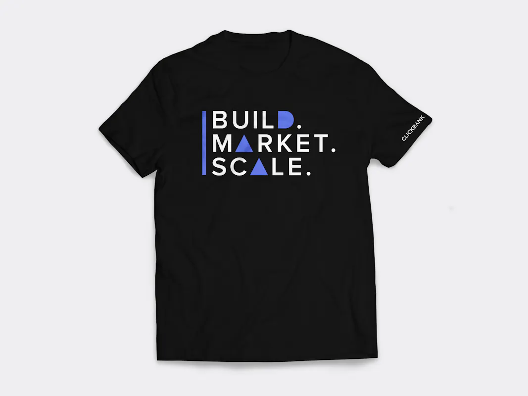 ClickBank Unisex Build Market Scale Black/Blue/White T-Shirt - image1