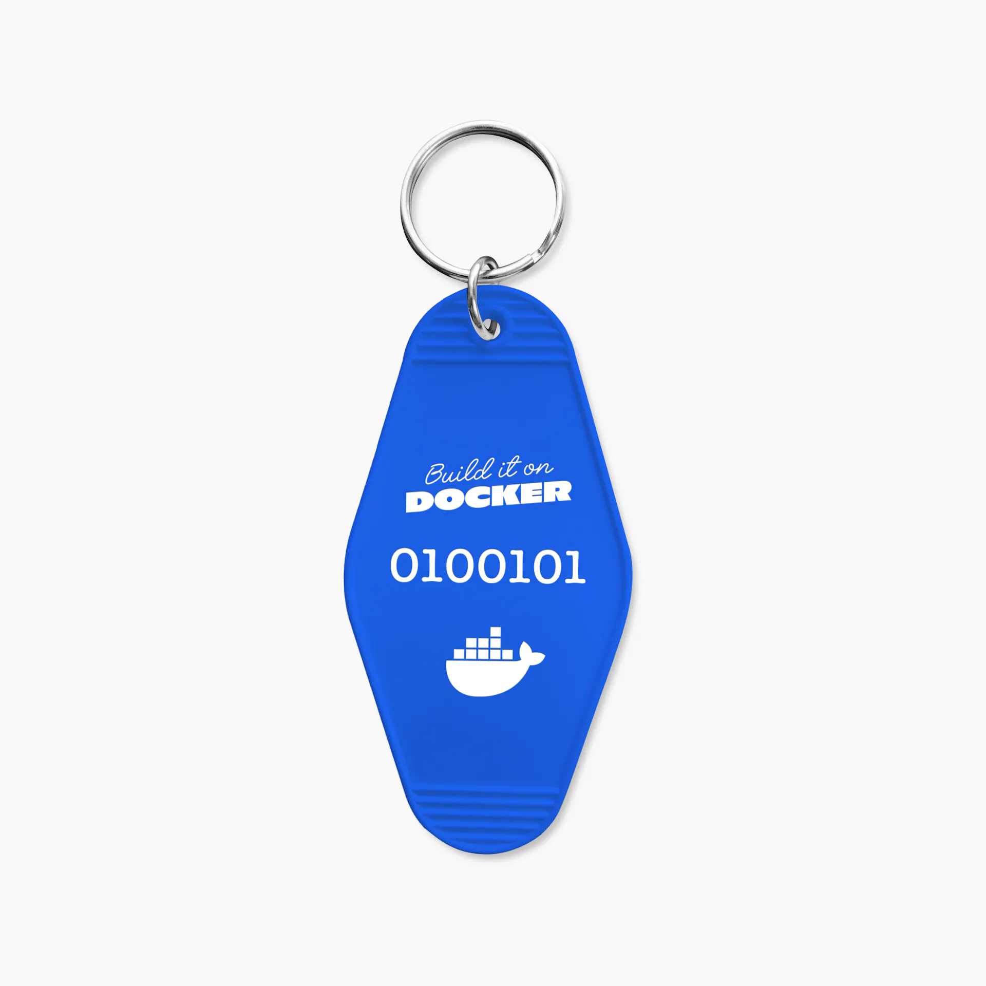Blue Retro Docker Keychain Docker Swag Store