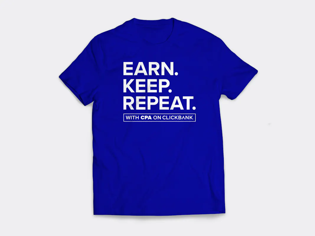 ClickBank Unisex Blue Earn Keep Repeat T-Shirt - image1