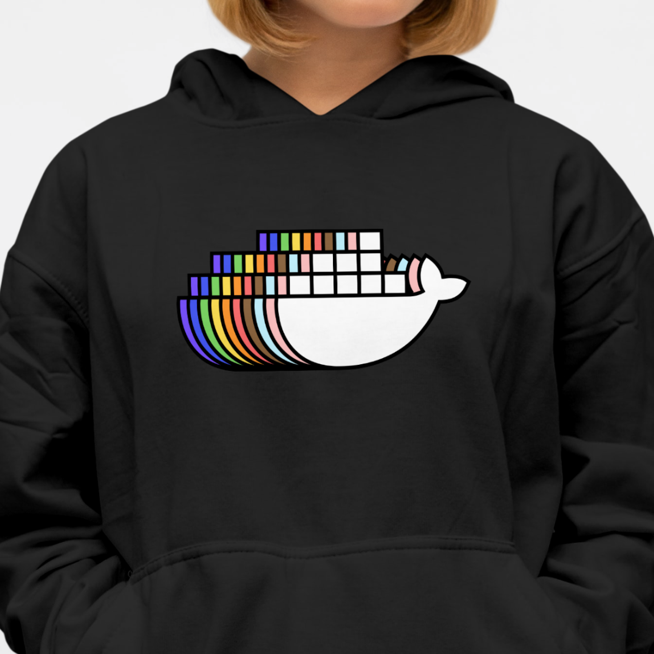 Docker Retro Rainbow Hoodie Docker Swag Store