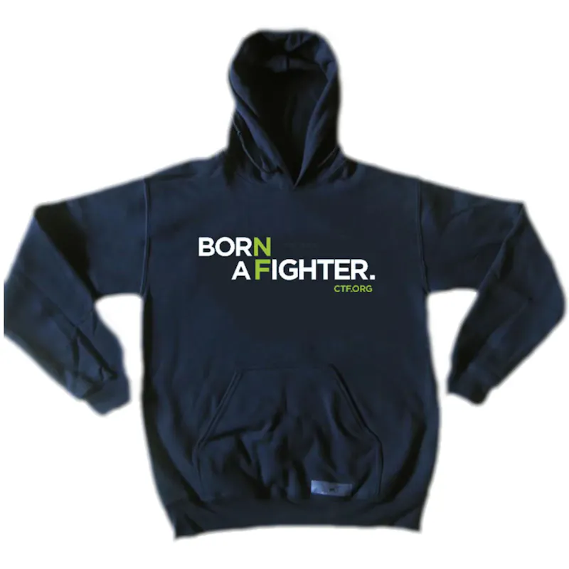 Born a Fighter Navy Hooded Sweatshirt