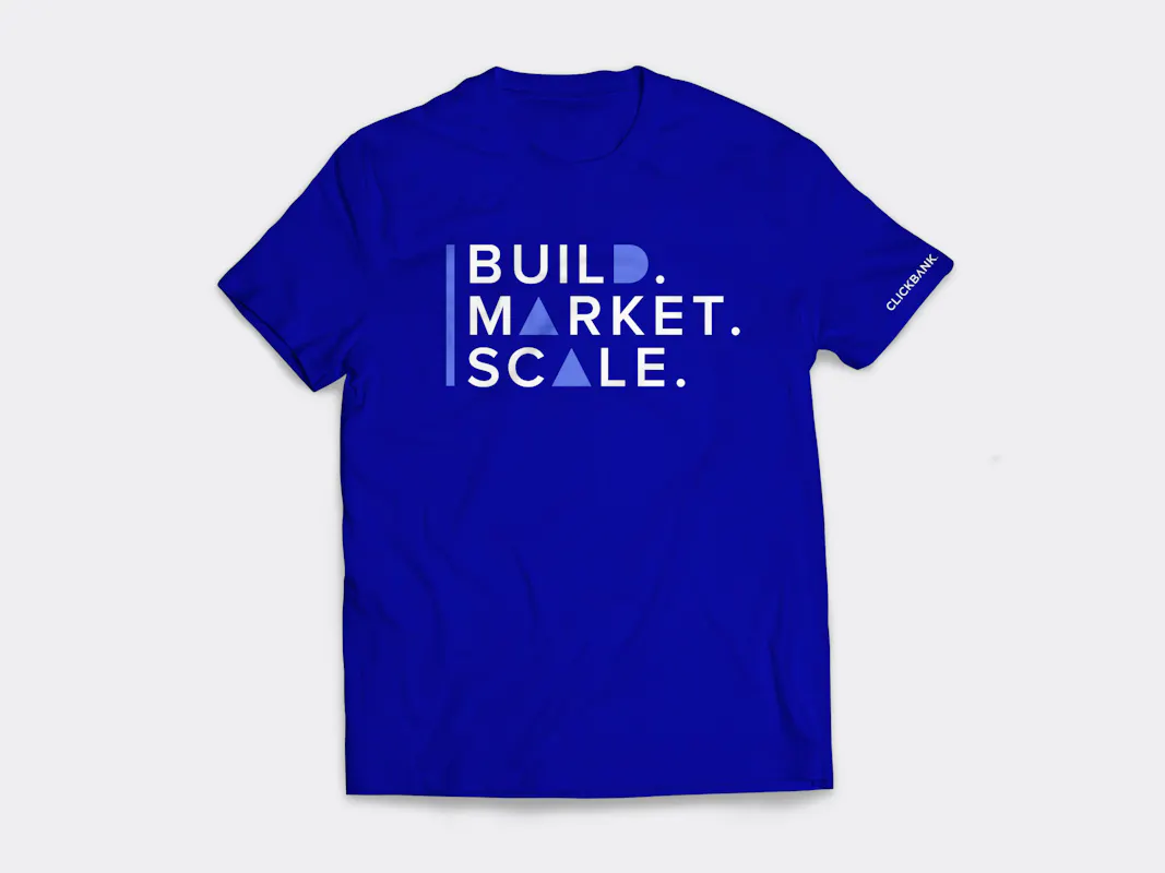 ClickBank Unisex Build Market Scale Blue T-Shirt - image1