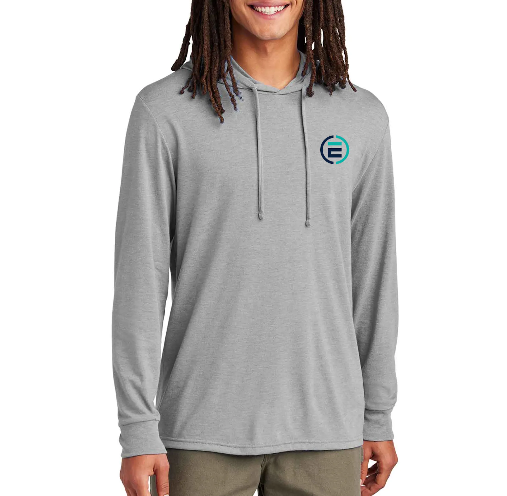 Encompass Unisex Lightweight Triblend Hoodie Shirt Gray